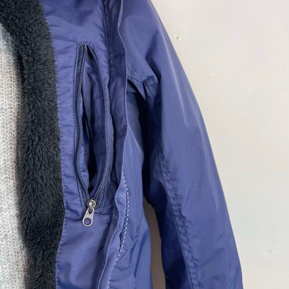 LL Bean Winter Warmer Plush Lined Hooded Winter Snow Jacket Coat Navy Womens M - Picture 10 of 17